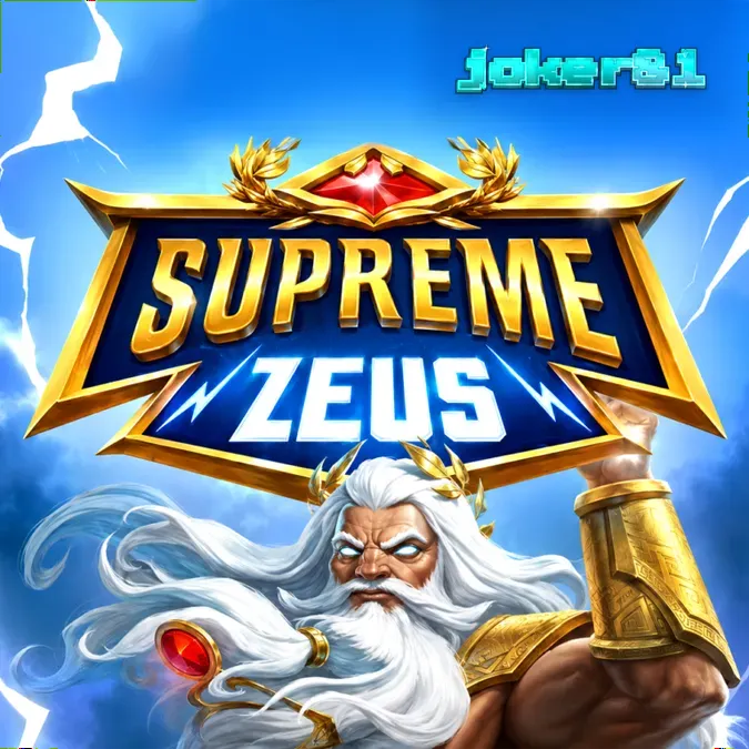 Tampilan visual slot Supreme Zeus dengan latar belakang mitologi Yunani dan elemen neon.